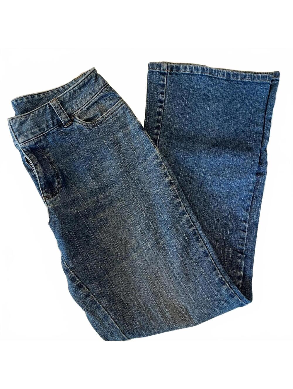 Casual Corner Women's Blue Flare Stretch Jeans Denim
